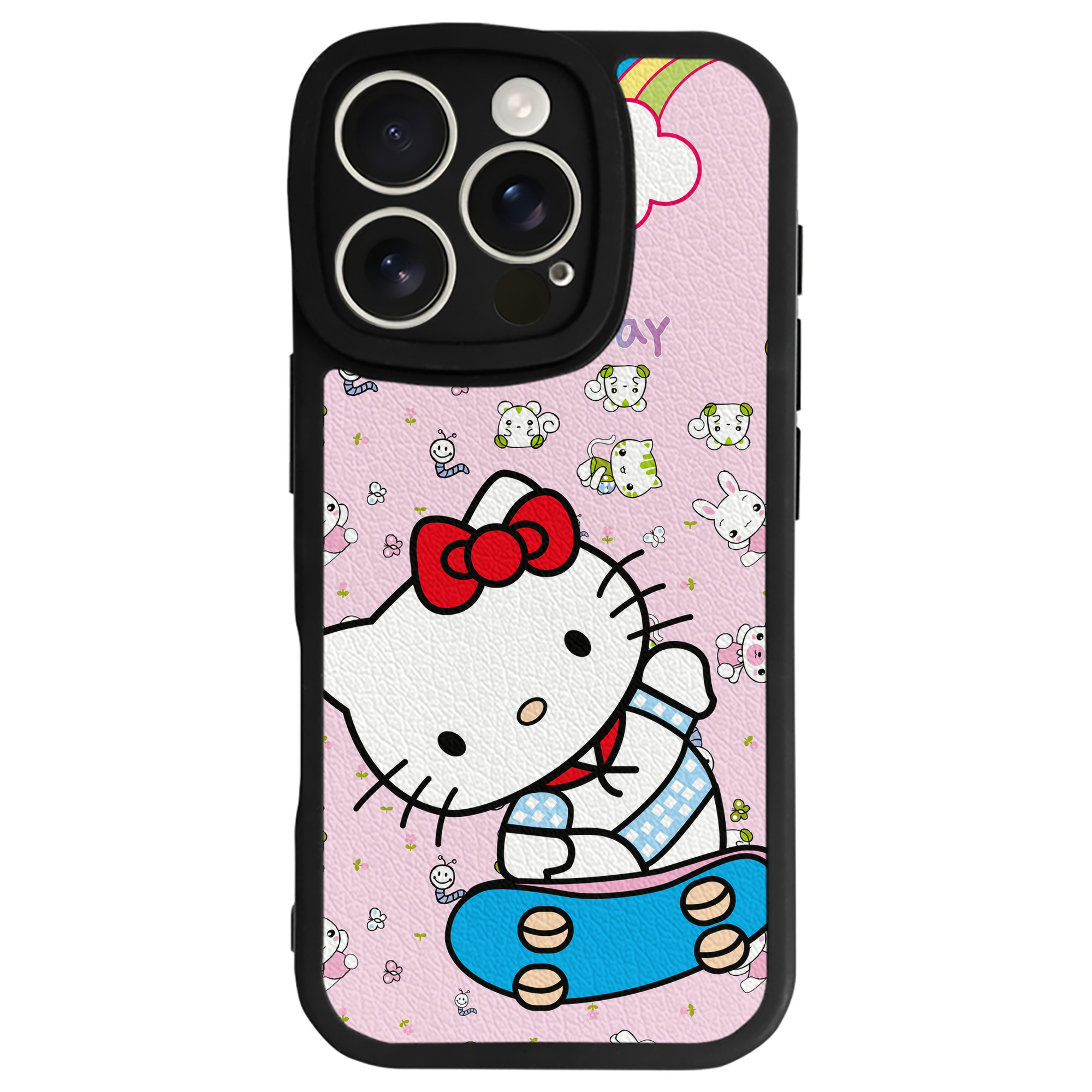 （画像用） Hello Kitty ハローキティ 【iPhone 16シリーズ対応】シリコンスマホケース（レザー調） 材質：シリコン